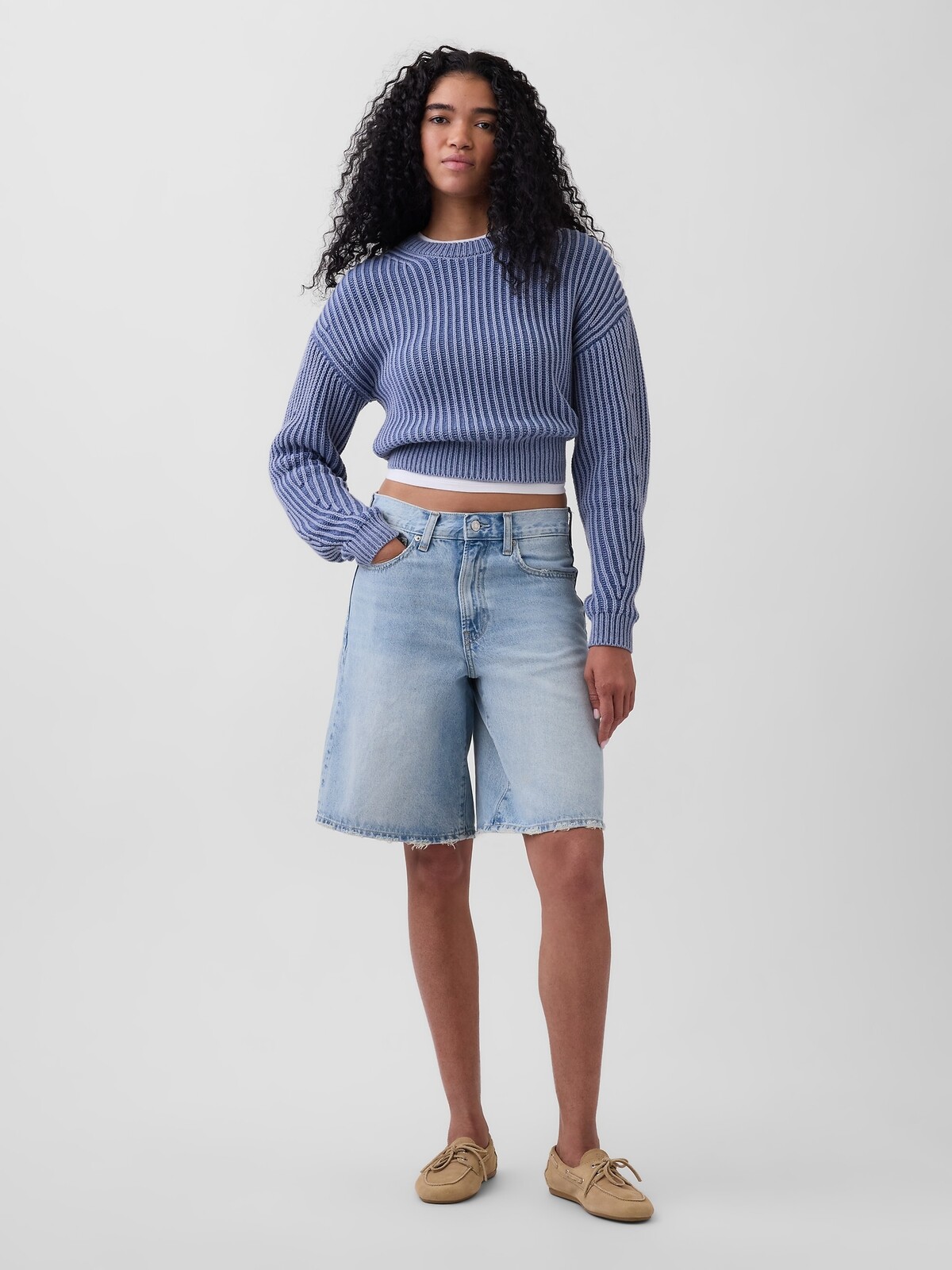 Dámske denim šortky GAP, svetlo modré