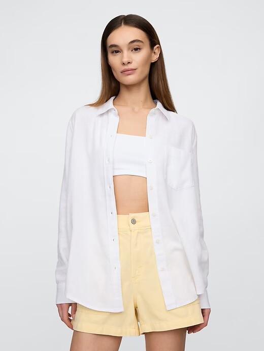 GAP Oversize ľanová košeľa