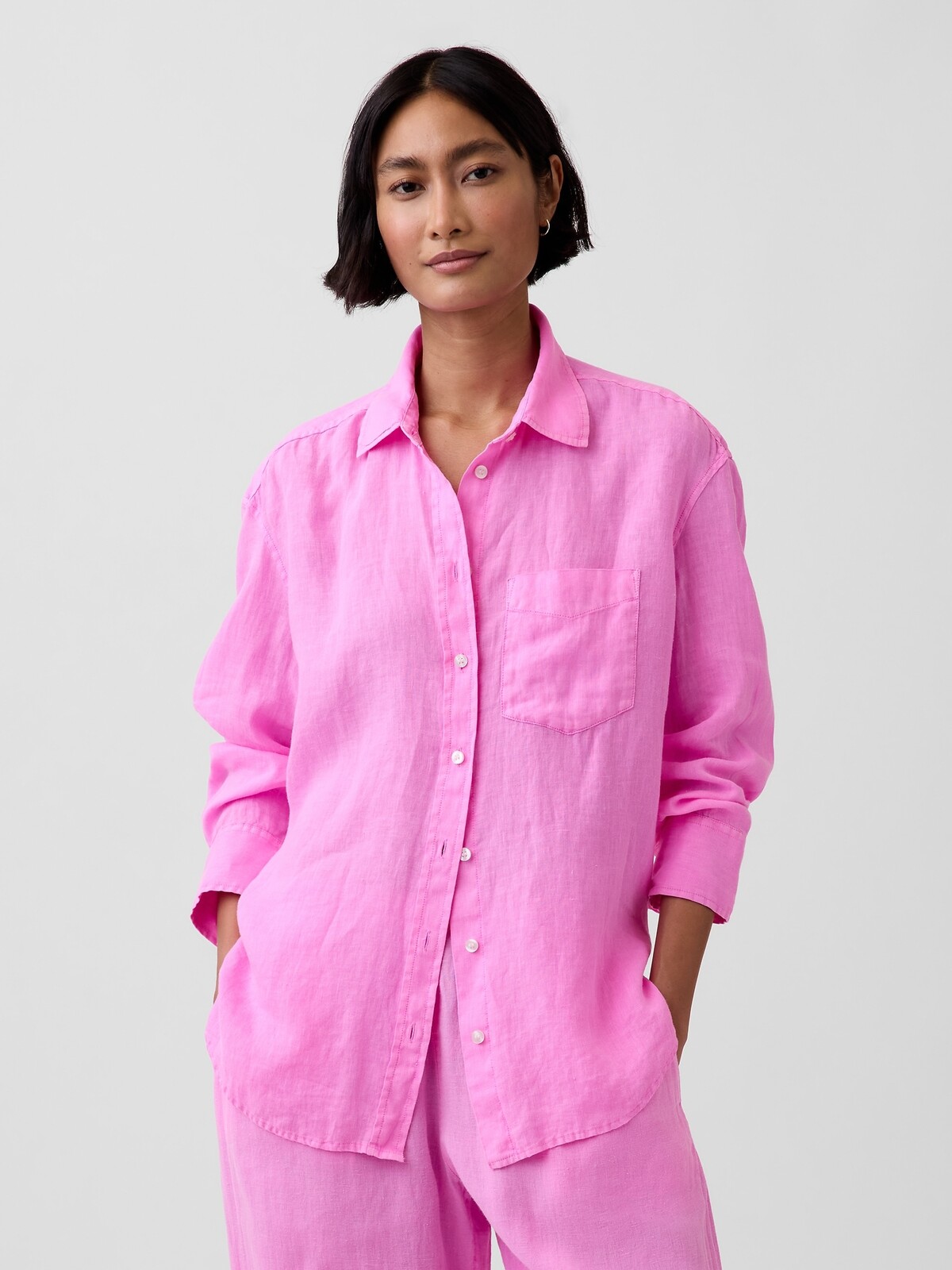 GAP dámska oversize ľanová košeľa