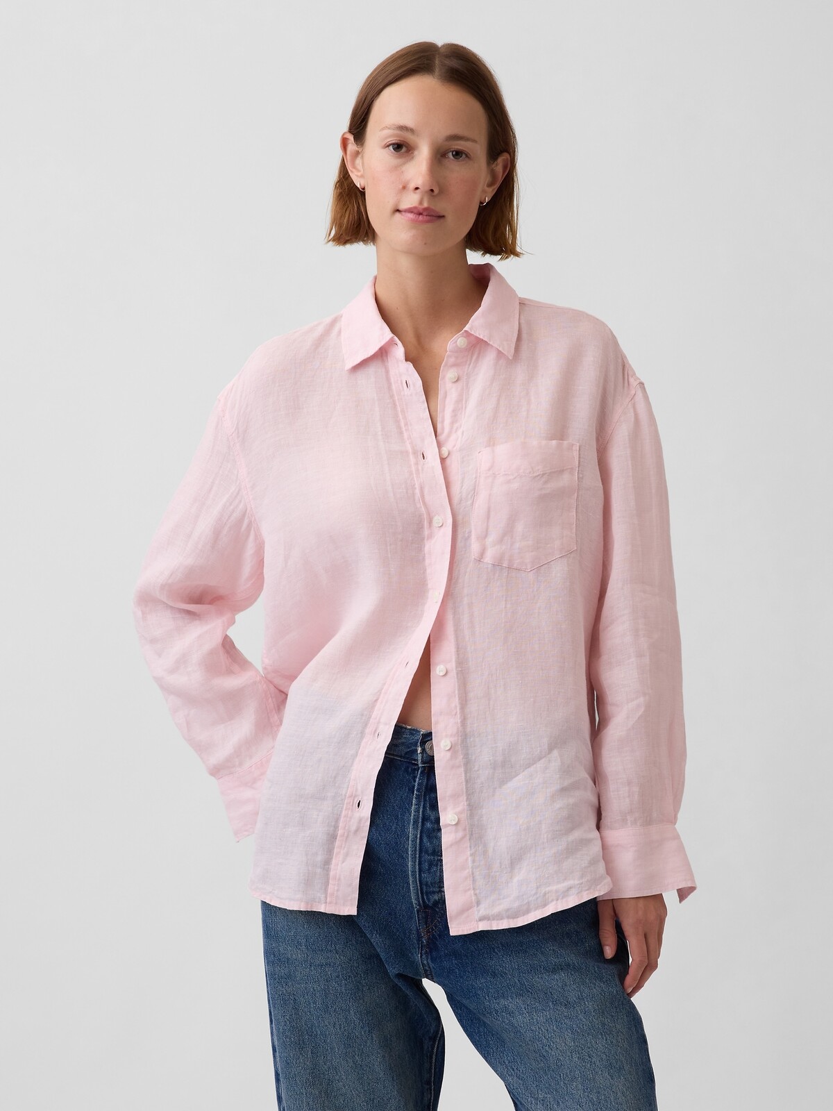 GAP Ľanová oversized košeľa