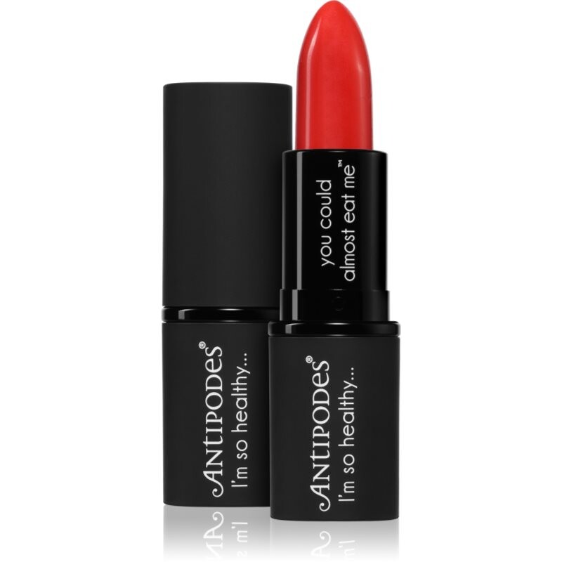 Antipodes Moisture-Boost Natural Lipstick vyživujúci rúž odtieň West Coast Sunset 4 g