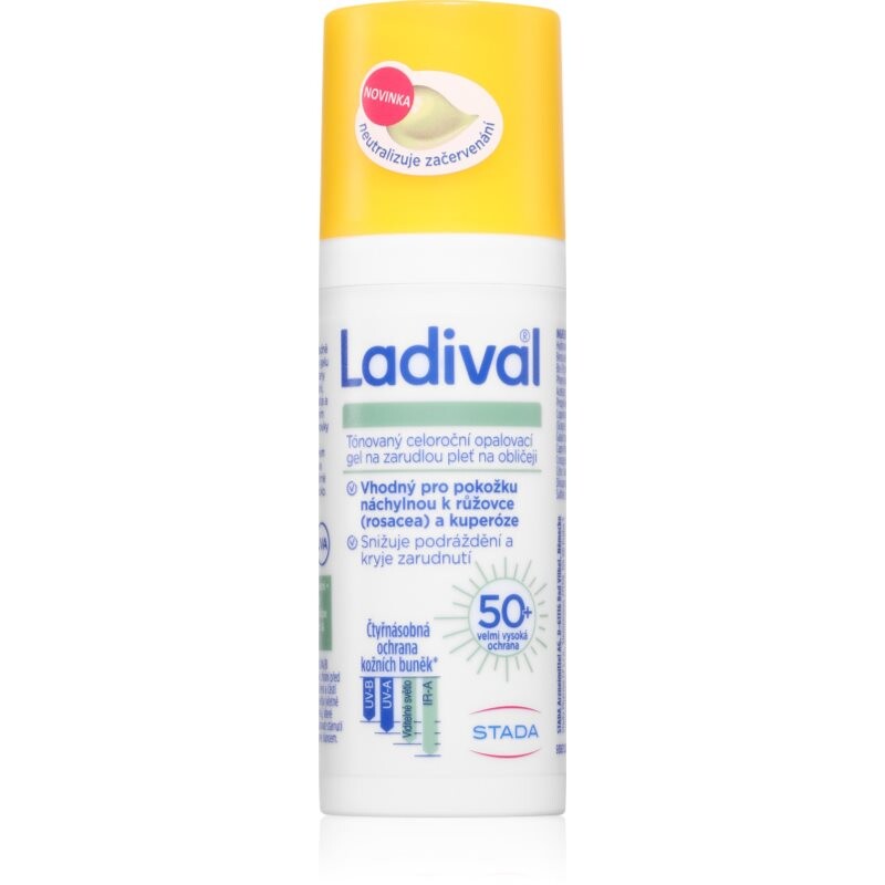 Ladival Sensitiv tónovaný gélový krém pre citlivú pleť so začervenaním SPF 50+ 50 ml