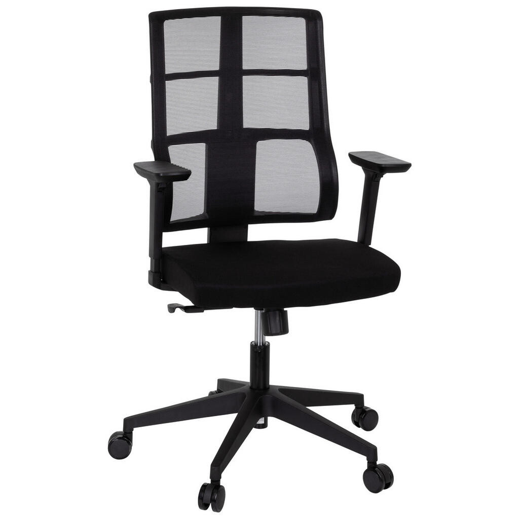 MID.YOU OTOČNÁ STOLIČKA, sieťovina, plochá tkanina, čierna