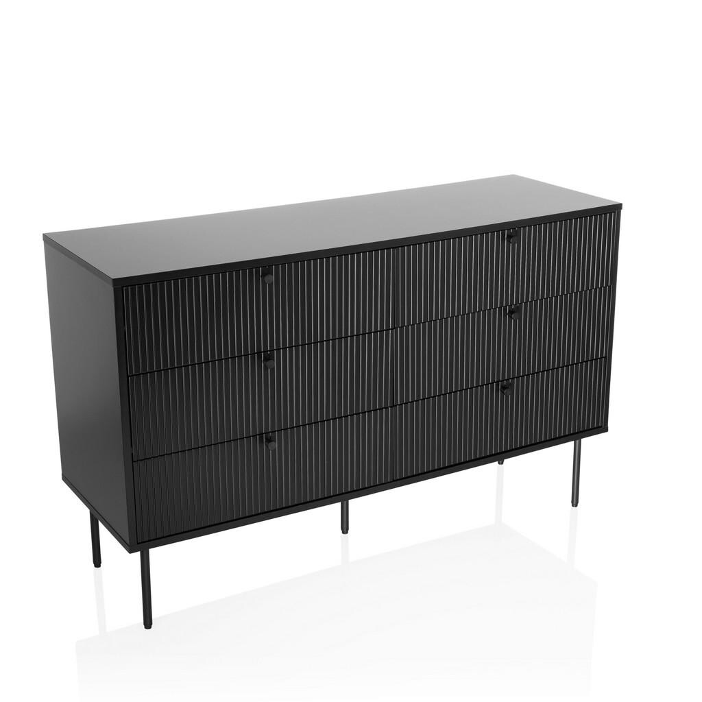 MID.YOU KOMODA, čierna, 120/40/75 cm