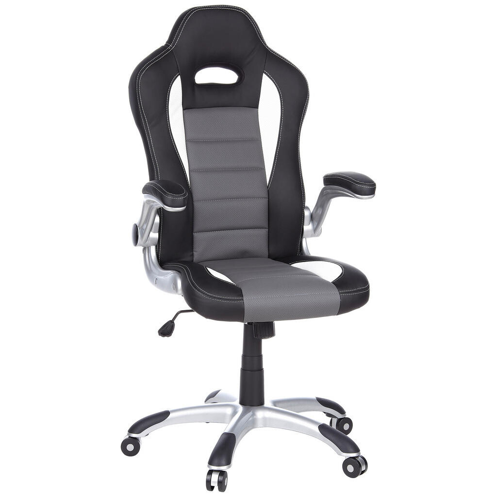 MID.YOU HERNÁ STOLIČKA, vzhľad kože, sivá, čierna, biela