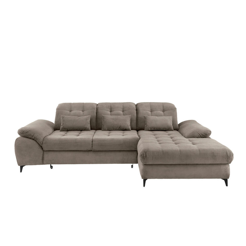 Livetastic ROZKLADACIA ROHOVÁ SEDAČKA, textil, sivohnedá