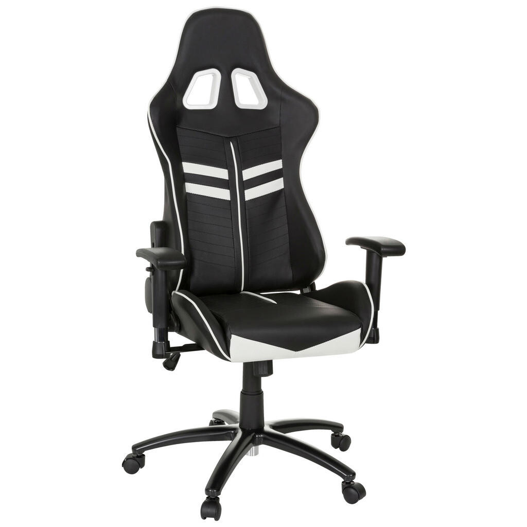 MID.YOU HERNÁ STOLIČKA, vzhľad kože, čierna, biela