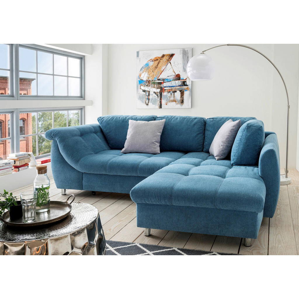 Livetastic ROZKLADACIA ROHOVÁ SEDAČKA, textil, modrá