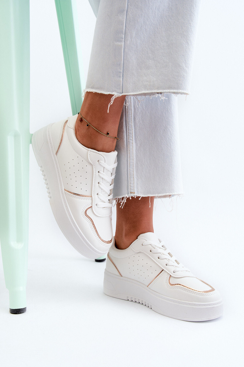 Damskie Sneakersy Na Platformie Białe Tessama 39