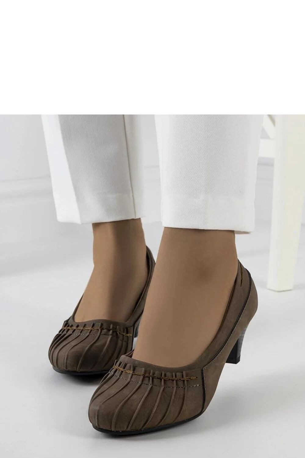 Lodičky na podpätku 90175 khaki - Solea 39