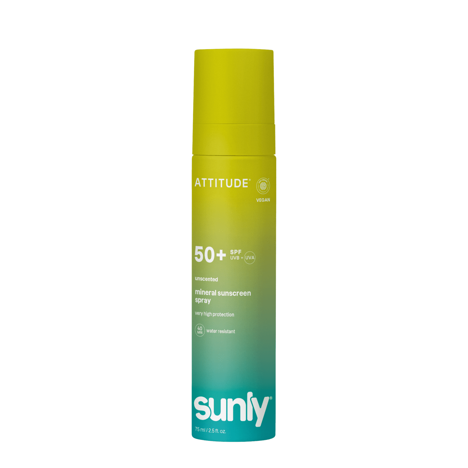ATTITUDE Minerálny opaľovací krém v spreji Sunly SPF 50+ bez vône 75 ml