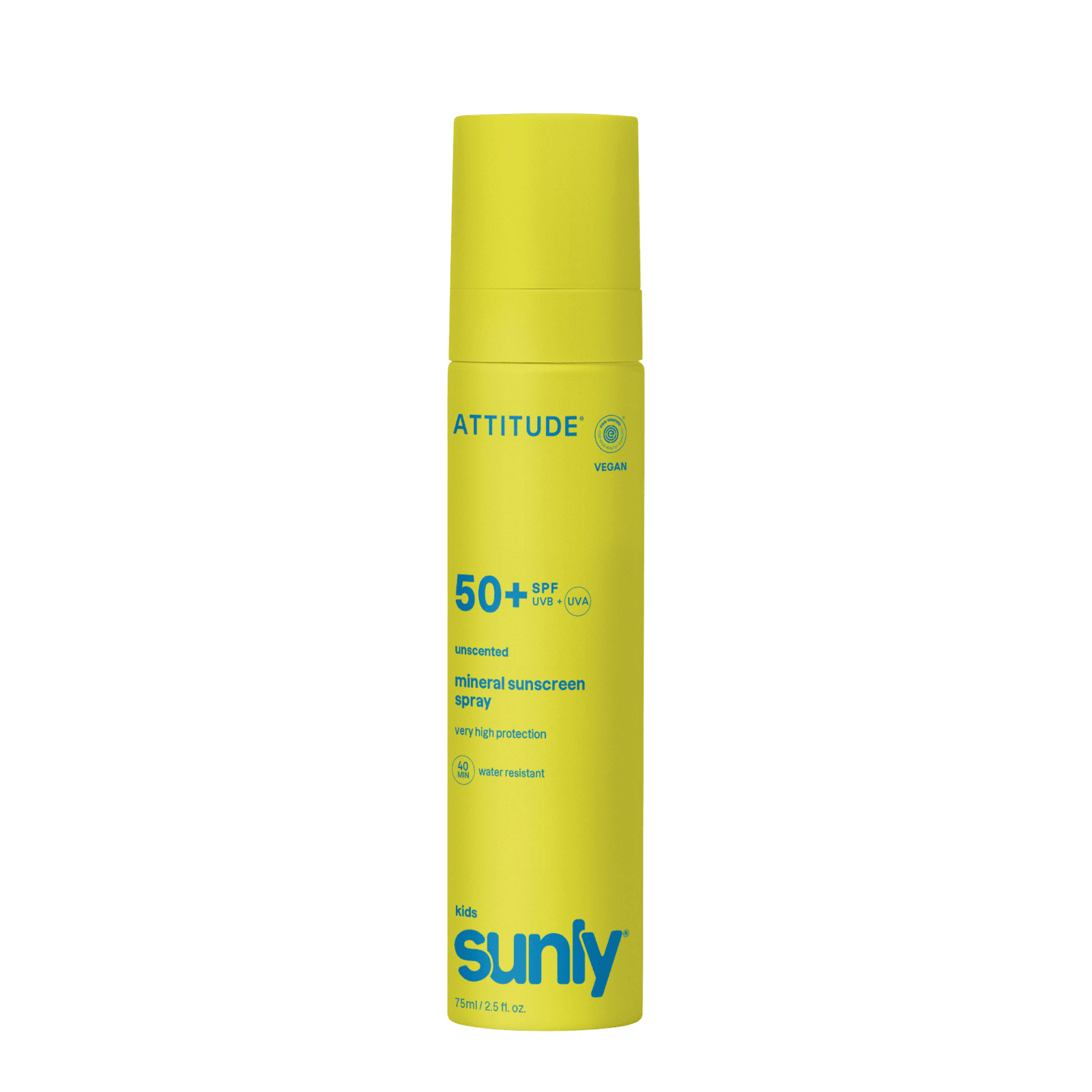 ATTITUDE Detský minerálny opaľovací krém v spreji Sunly SPF 50+ bez vône 75 ml