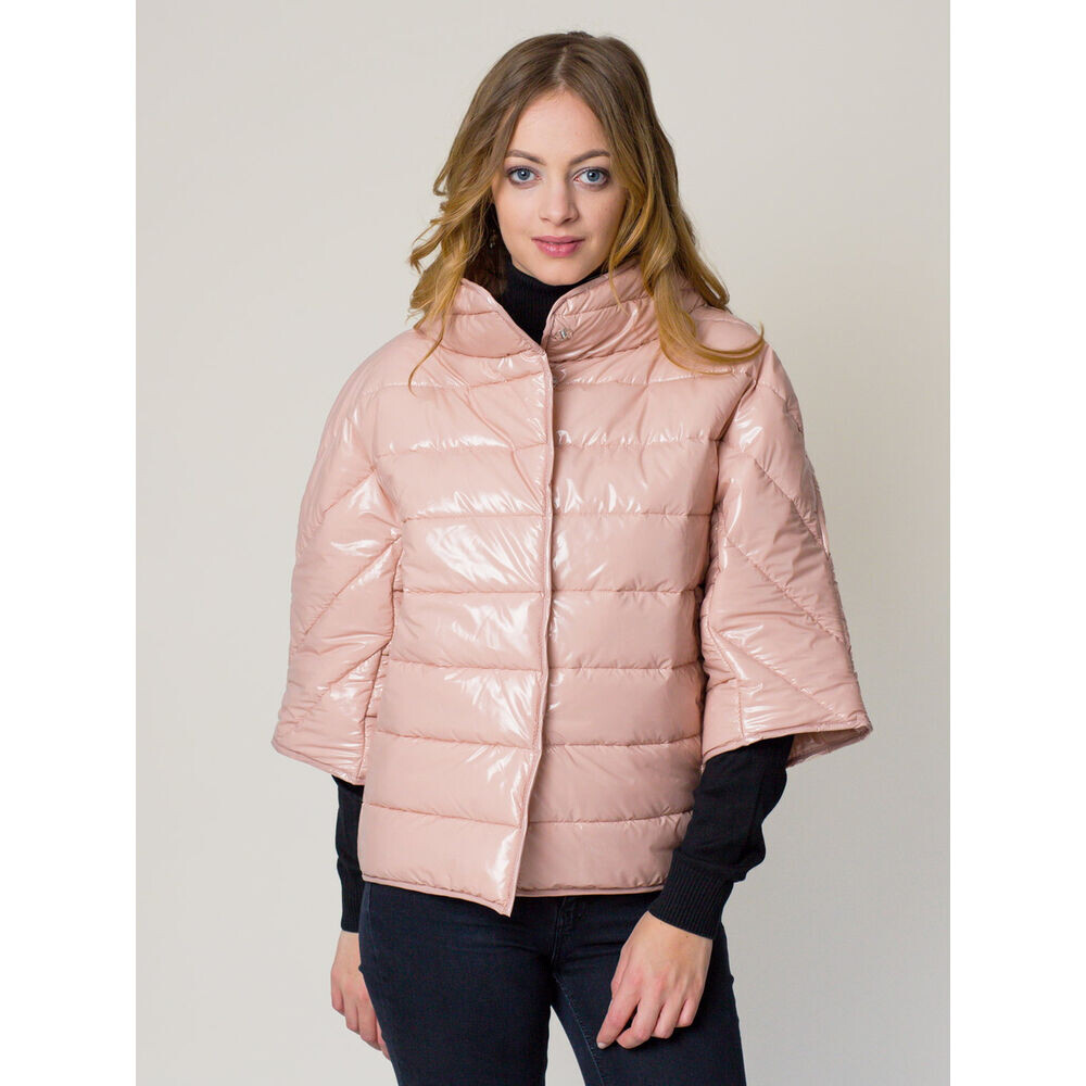 Dámska prešívaná bunda svetlo ružovej farby 12228