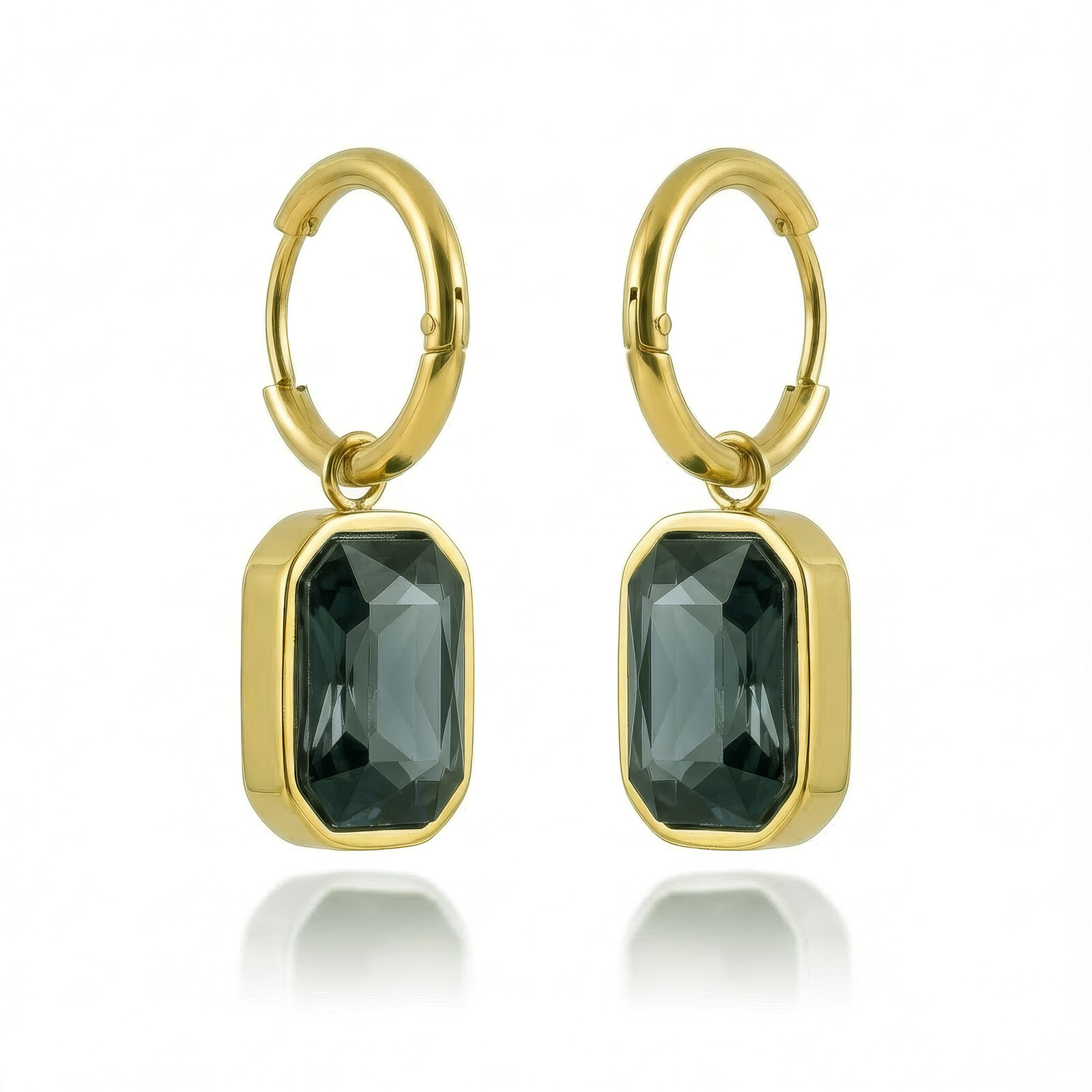 Marc Malone Pozlátené náušnice s kamienkami 2v1 Elowena MCE260728G