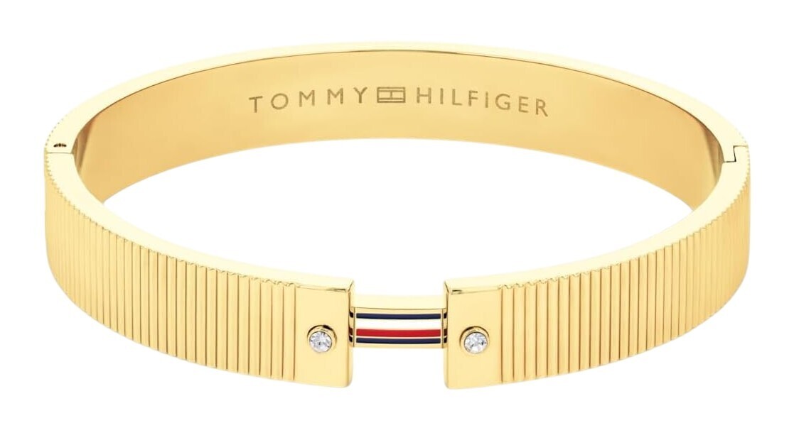 Tommy Hilfiger Očarujúce pevný náramok s kryštálmi Stripes 2781046