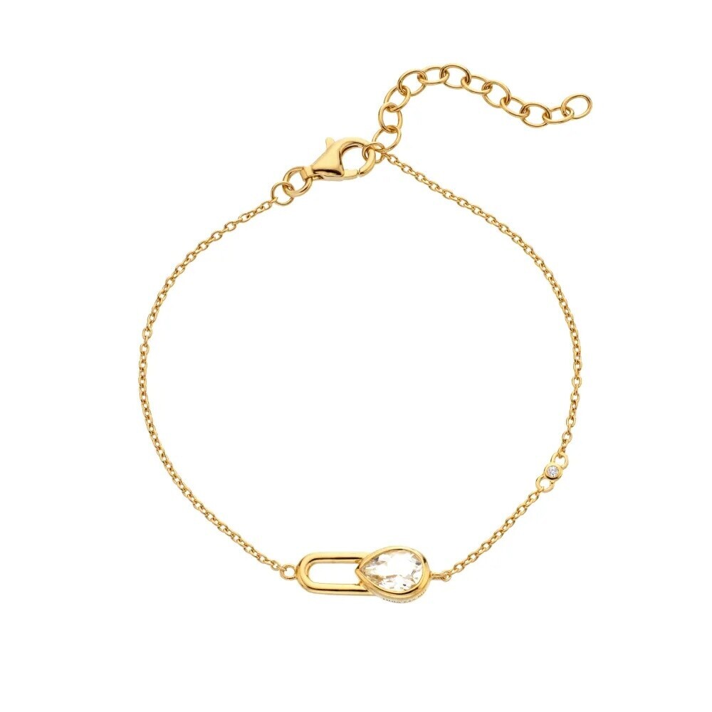Hot Diamonds Pozlátený strieborný náramok Solitaire DL723
