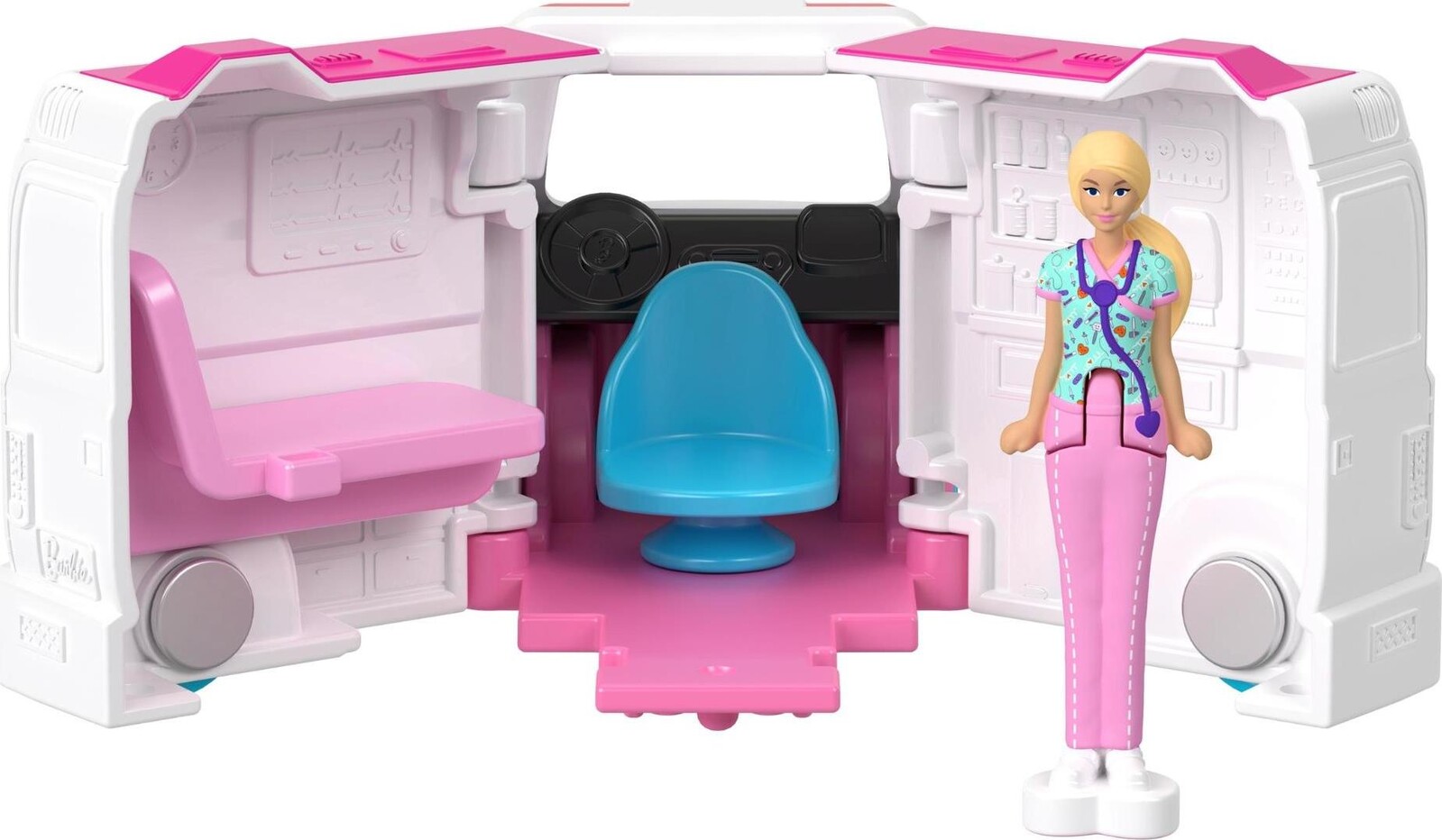 Barbie Mini BarbieLand dopravné prostriedky – Klinika a bábika