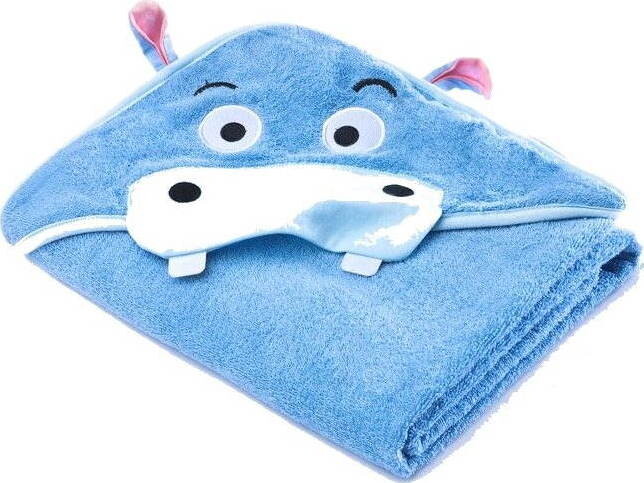 Sensillo osuška s kapucňou hroch - modrá