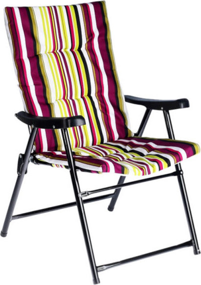 Verk 14644 Turistické skládací křeslo s polstrováním, pruhované, vícebarevné