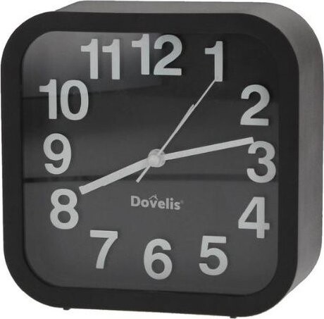 Garsaco Dovelis Veľký analógový budík, 13 cm, veľké číslice, čierny