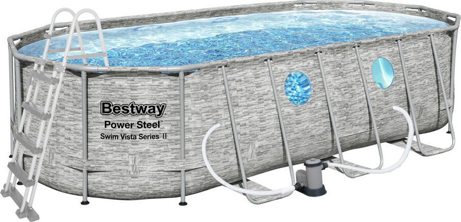 Bestway Power steel stacked stone swim vista 5,49 × 2,74 × 1,22 m s príslušenstvom