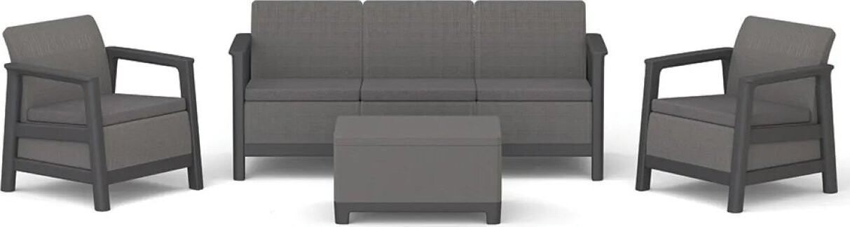 Keter SCANDI LINEA 3 SEATERS SET Mountain Grey/Grafit