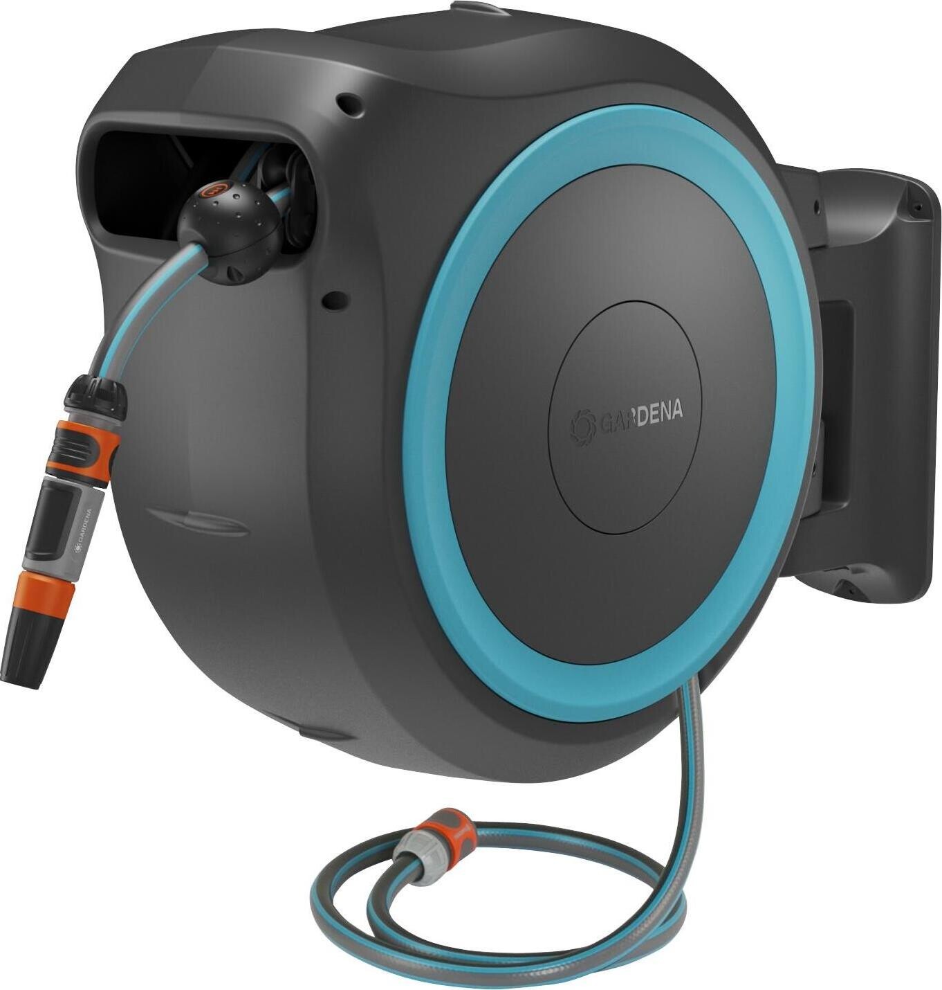 GARDENA PowerRoll XXL nástenný box na hadicu 40 m, tyrkysový – bez akumulátora