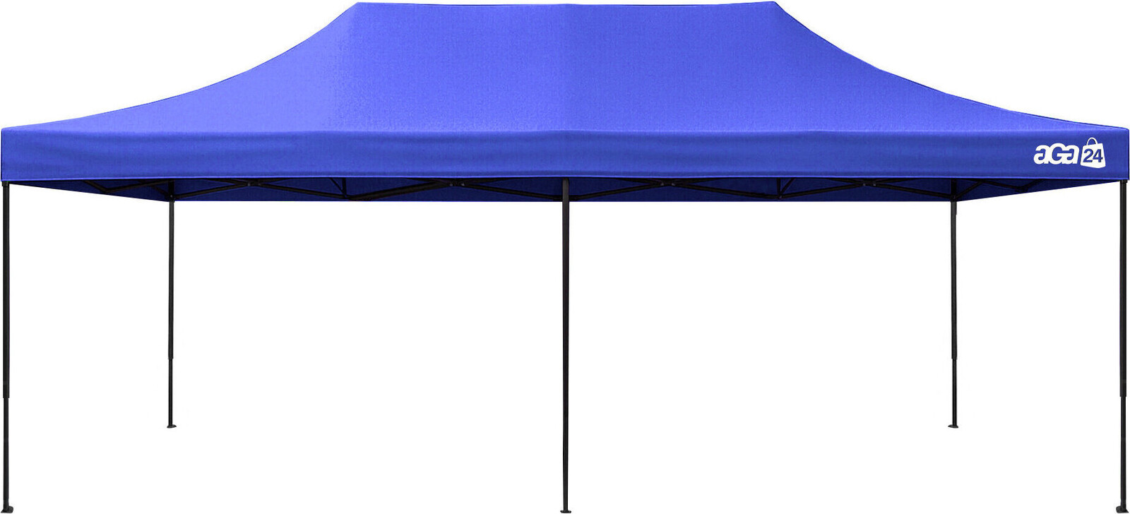 Aga – Nožnicový stánok bez bočníc, 3 × 6 m, modrý