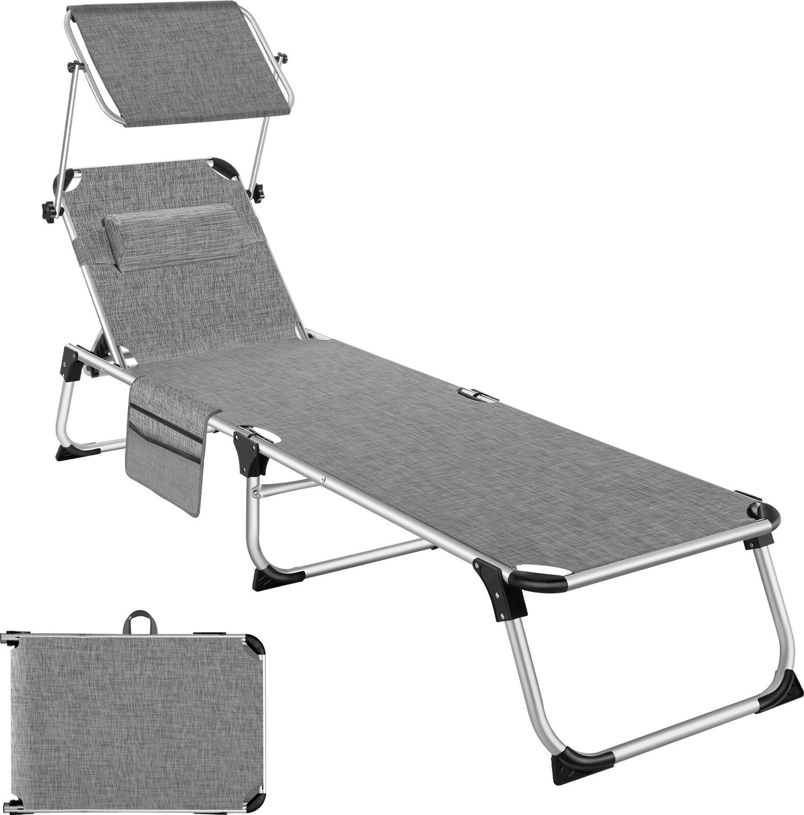 TECTAKE Lehátko zahradní Aurelie, šedé/žíhané