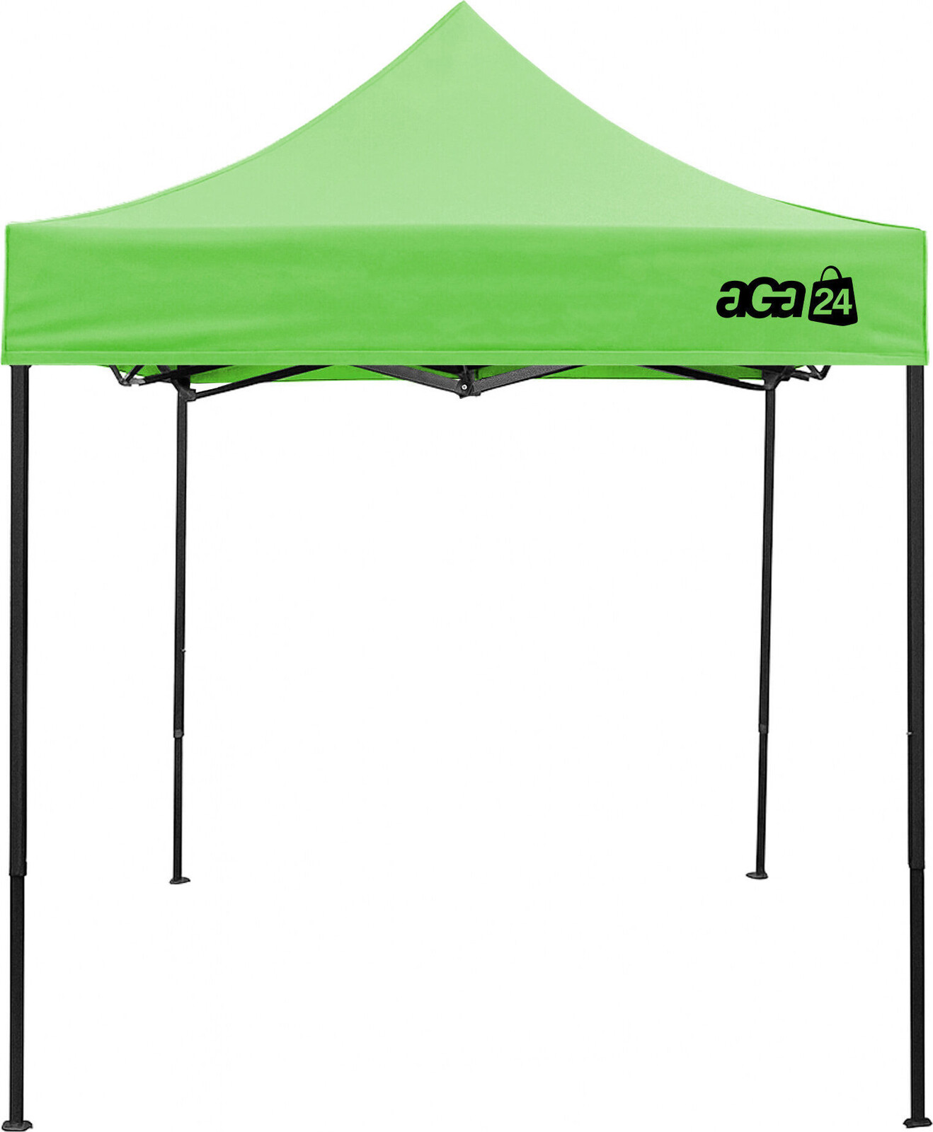 Aga – Nožnicový stánok bez bočníc, 2 × 2 m, zelený