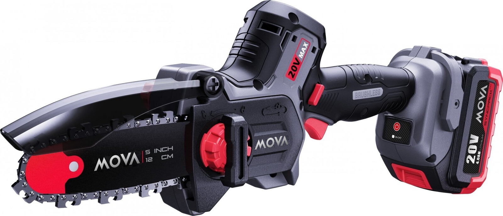 MOVA Jednoručná reťazová píla 20 V, sada (1× 2 Ah)