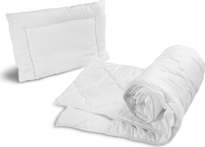 Sensillo Detská 2D Sada prikrývka a vankúš Deluxe do postieľky 135 × 100, 40 × 60 cm, biela