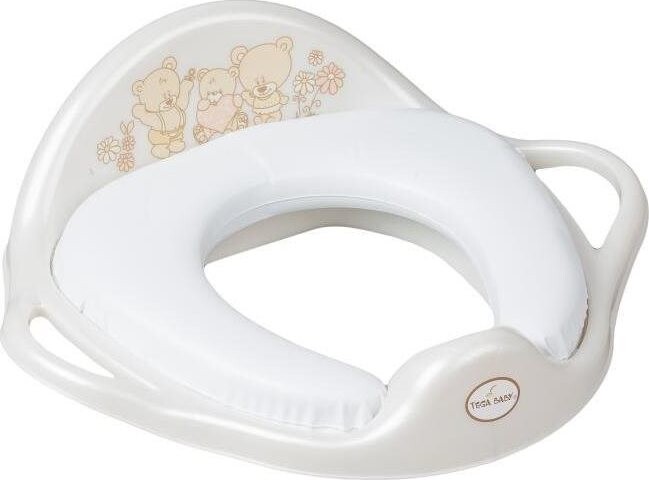 TEGA BABY redukcia na WC mäkká Medvedík biela perleť