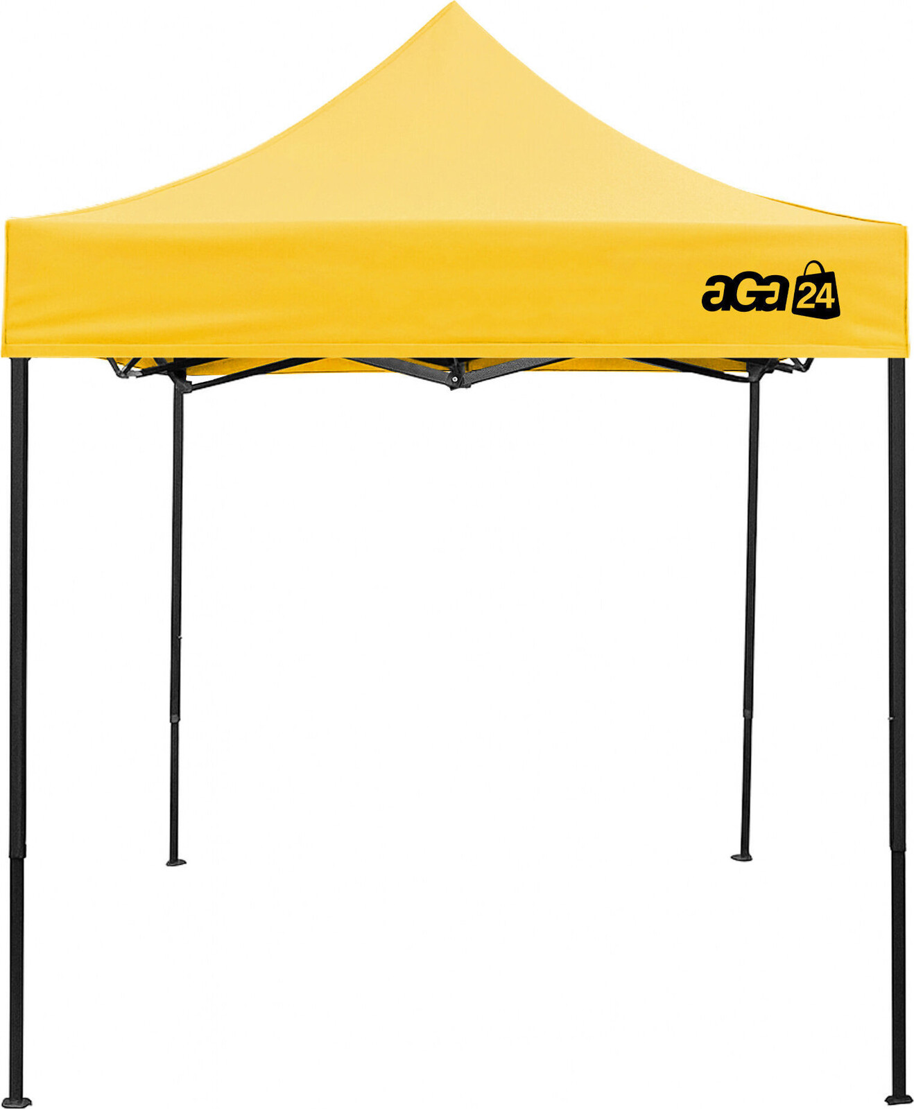 Aga – Nožnicový stánok bez bočníc, 2 × 2 m, žltý