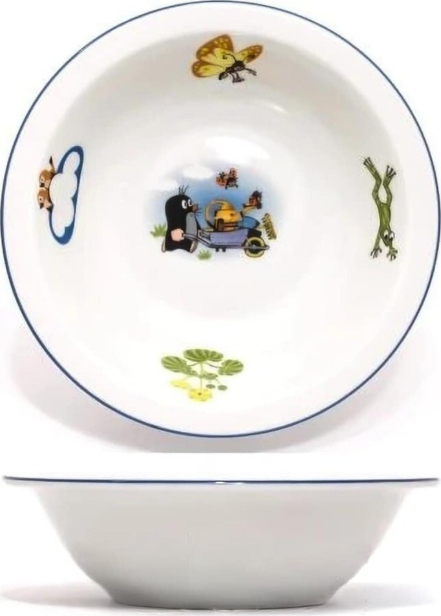 Thun Miska detská 400 ml KRTKO ZÁHRADNÍK modrý lem