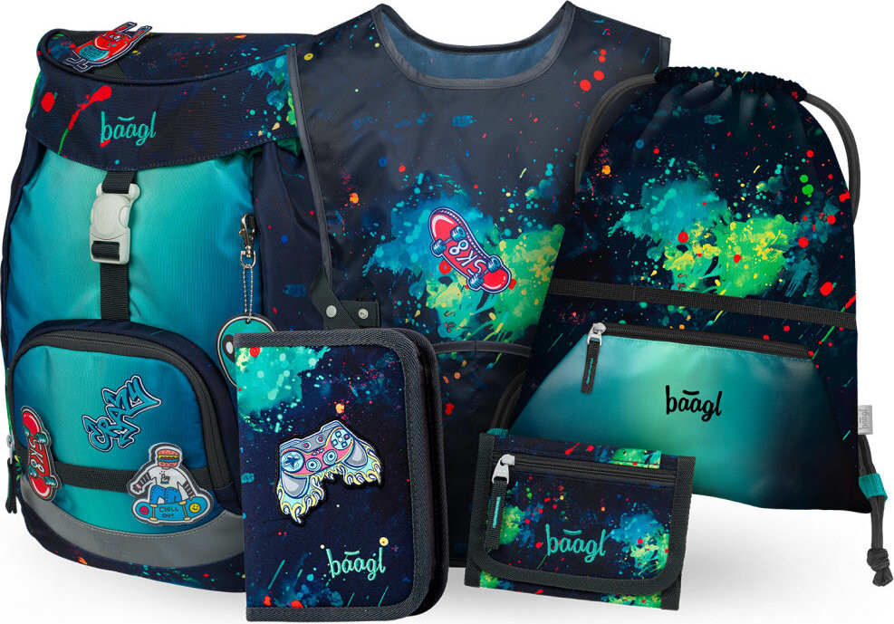 BAAGL SADA 5 Airy Chill: batoh, peračník, vrecko, zástera, peňaženka