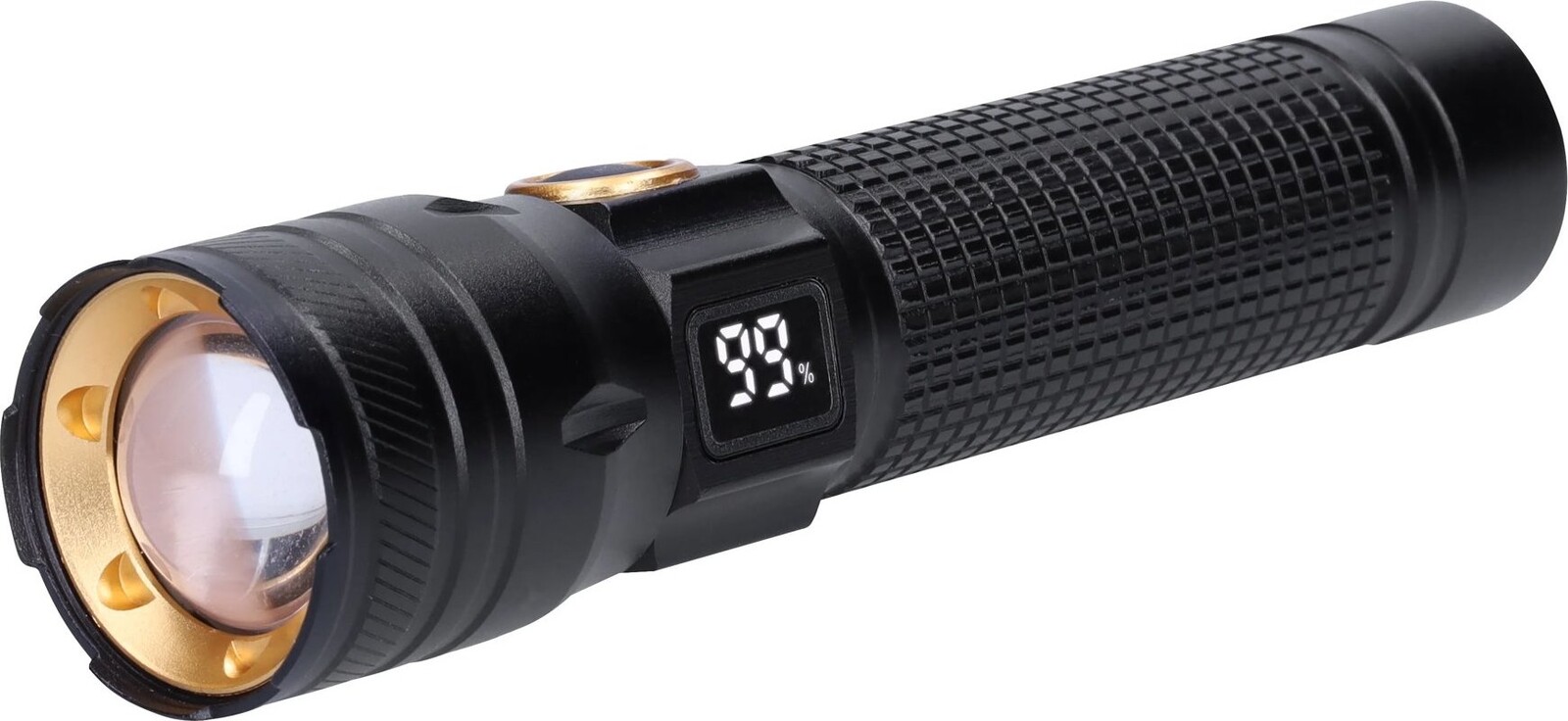 Solight Nabíjecí svítilna s displayem, 200 lm, zoom, Li-Ion