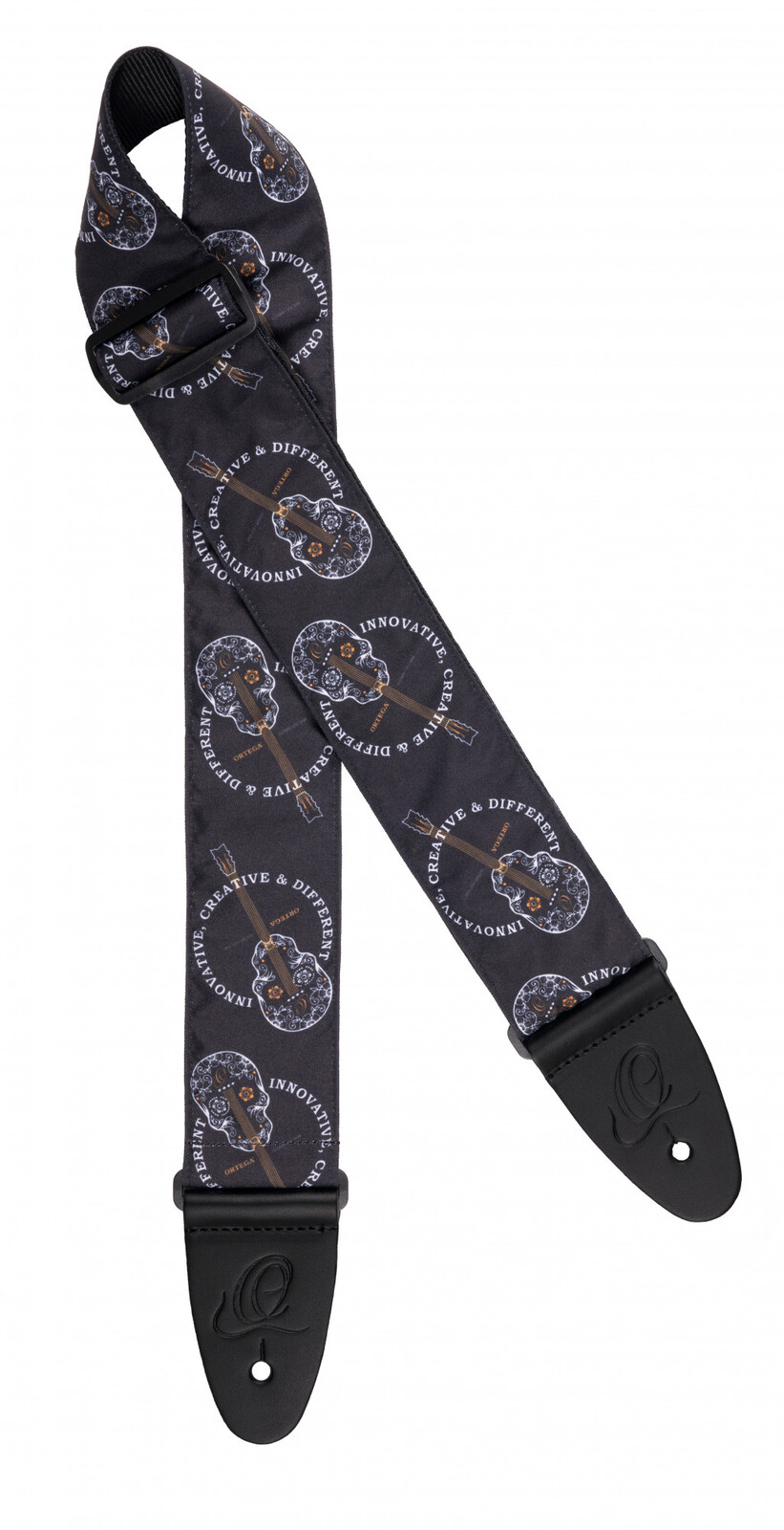 ORTEGA Nylon Guitar-Strap - Black Skull