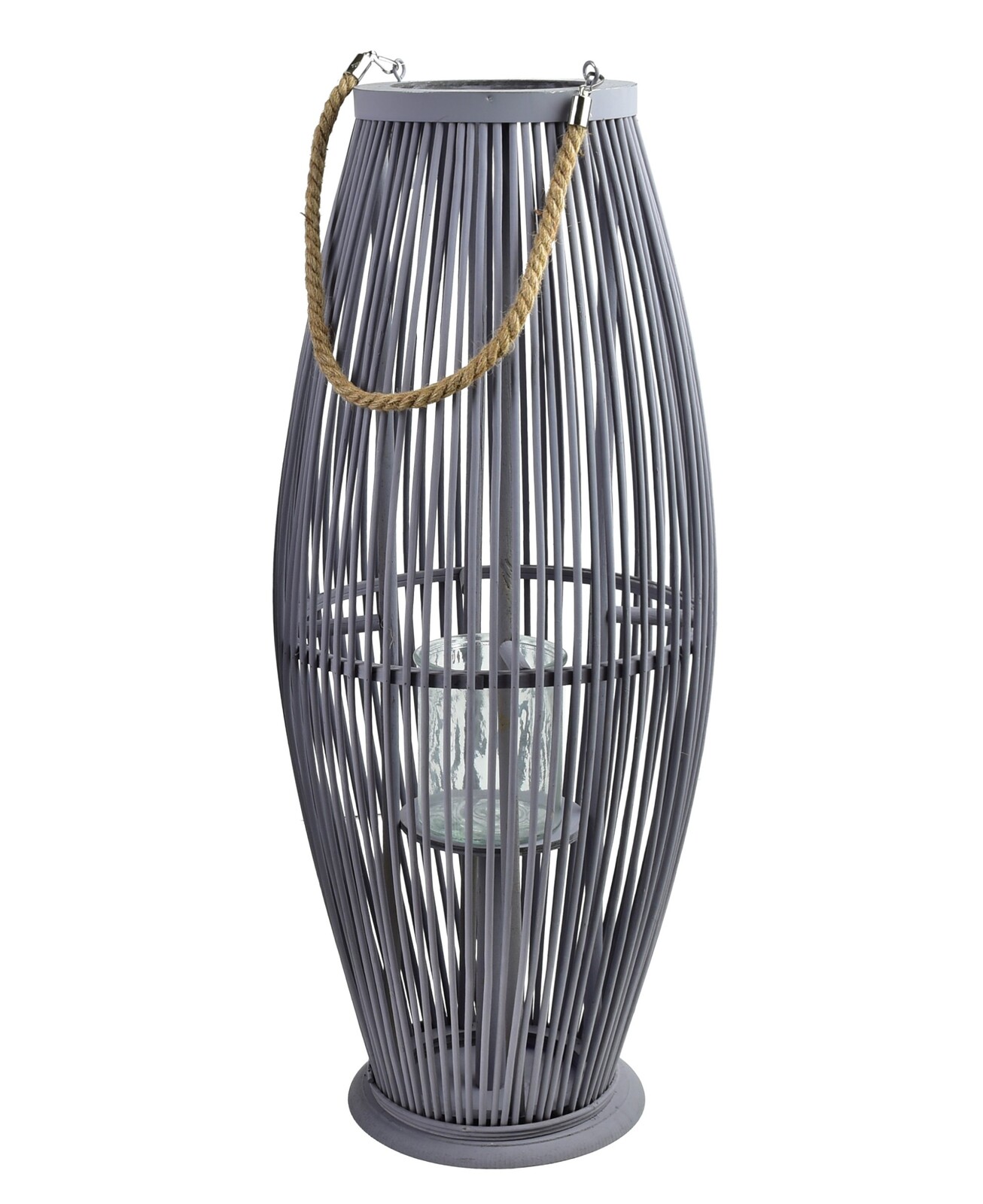 Dřevěná lucerna Lucie II 30x74 cm fialovo-šedá