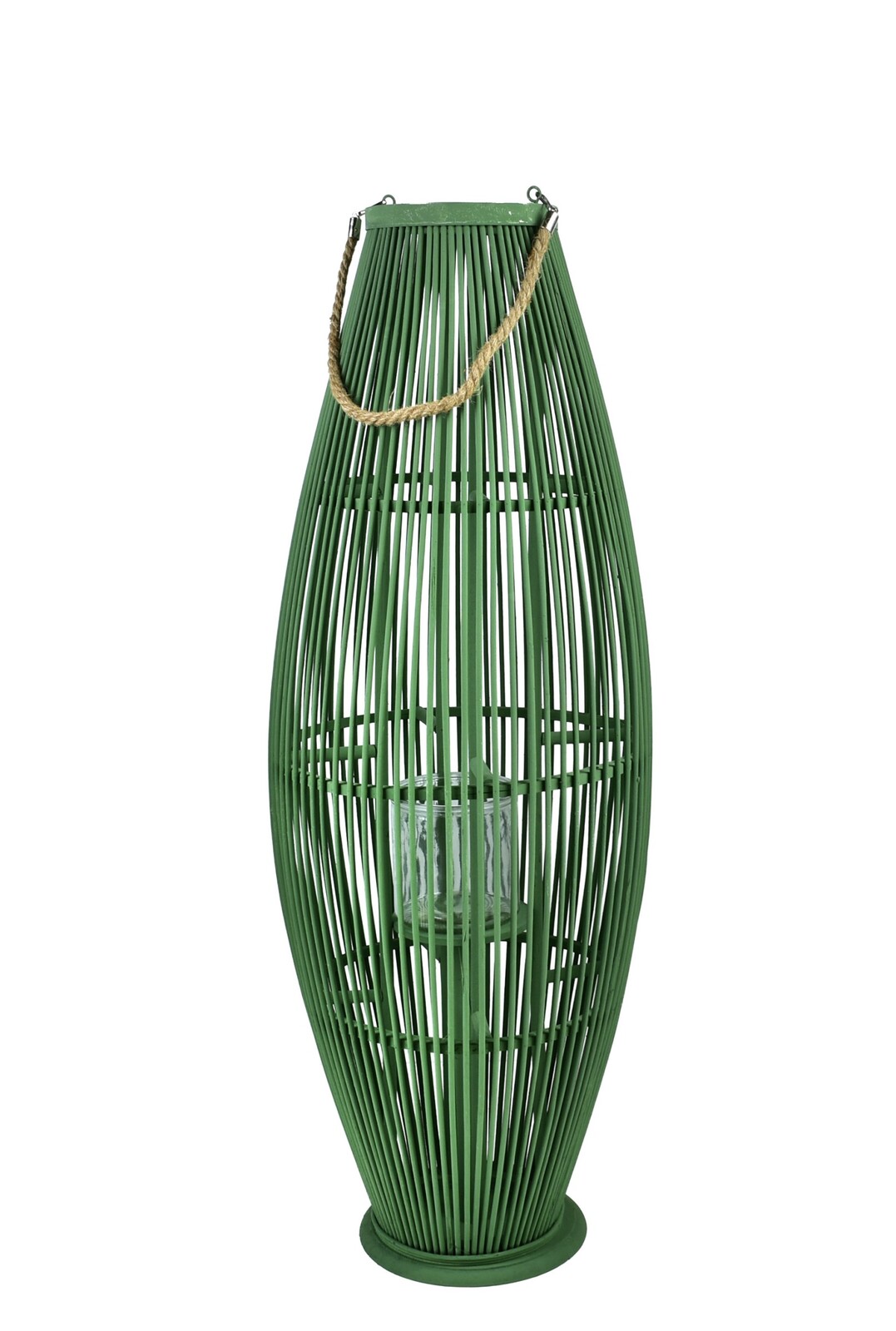 Dřevěná lucerna Lucie II 35x96 cm zelená