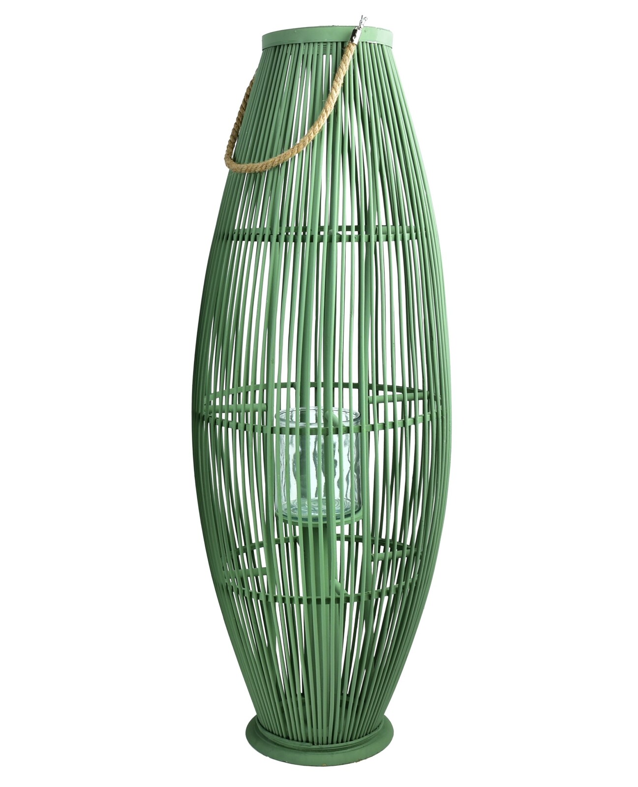 Dřevěná lucerna Lucie II 37x106 cm zelená