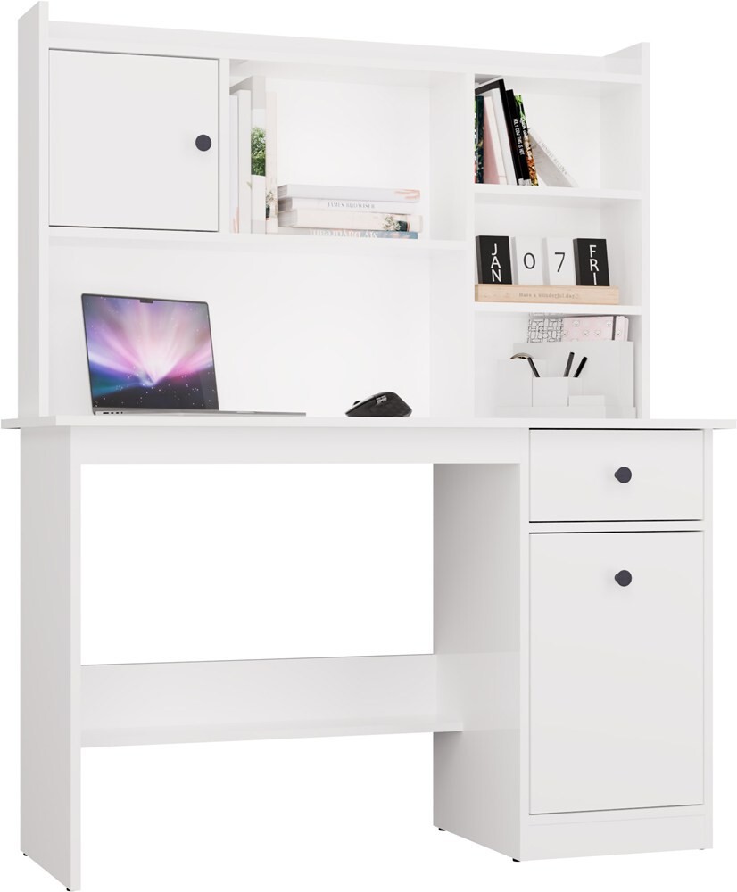 Psací stůl Chester s nástavcem 120 cm bílý