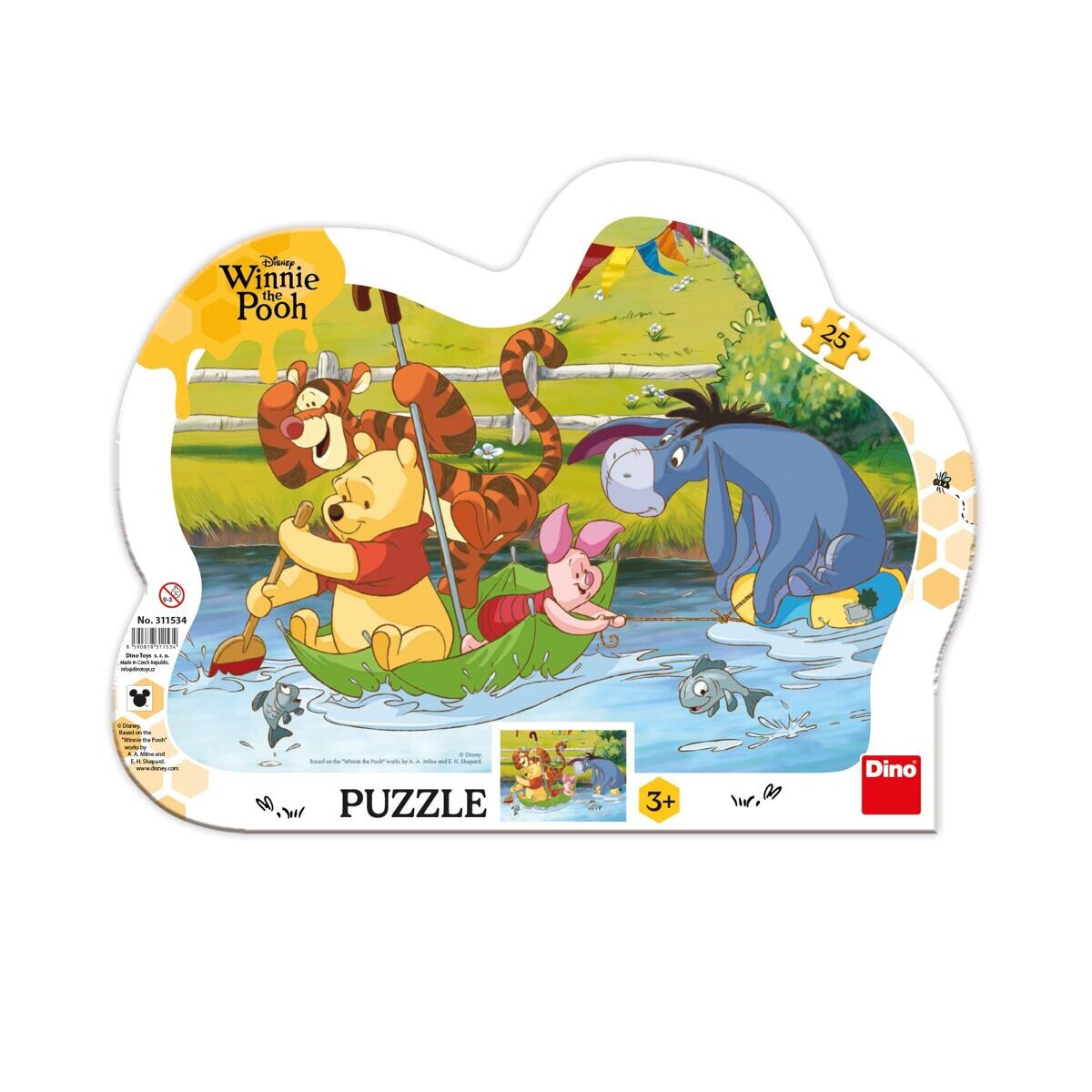 Dino Macko Pú na plavbe Puzzle 25 dielikov kontúra