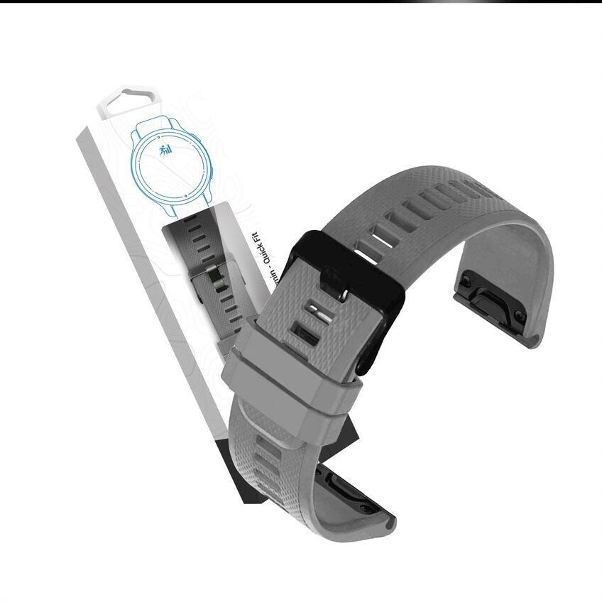 RhinoTech remienok pre Garmin QuickFit športový silikónový 22mm šedý