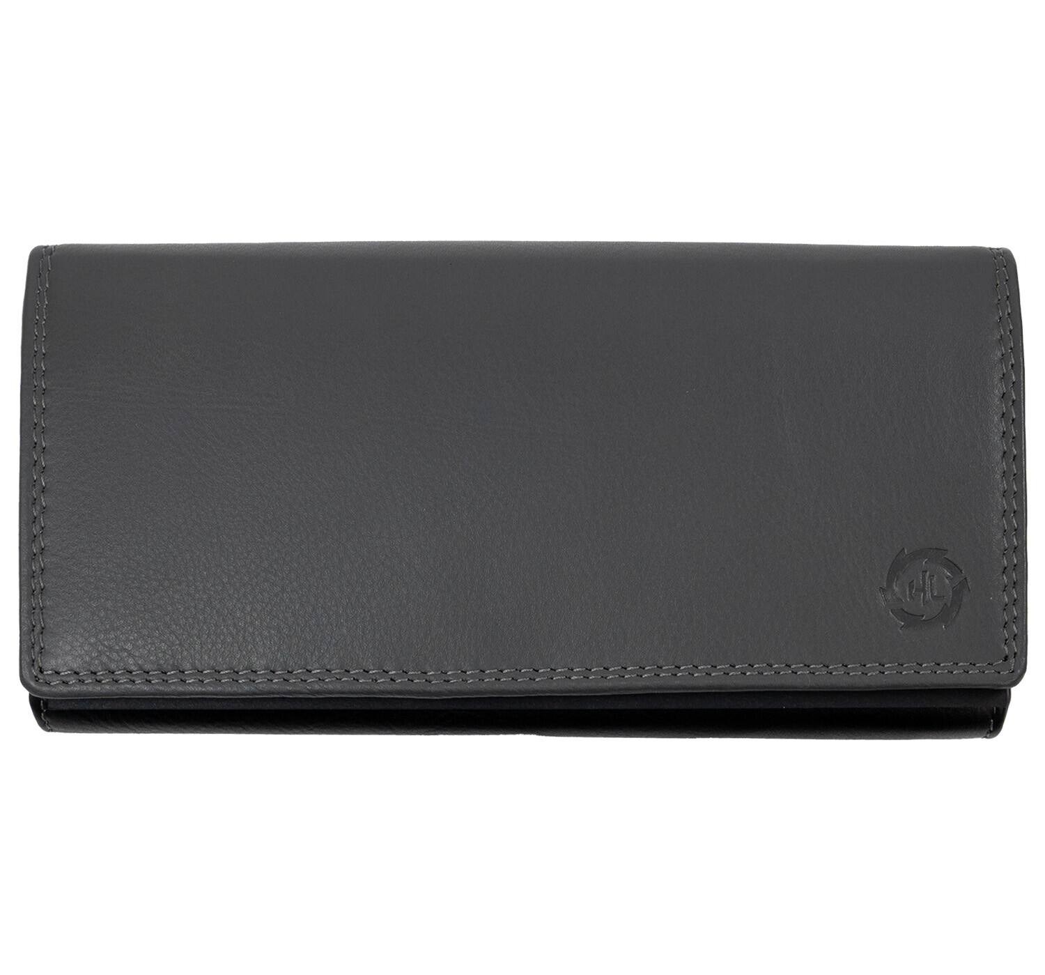 HL Dámska kožená peňaženka z pravej kože 20 x 10 cm - tmavomodrá/čierna