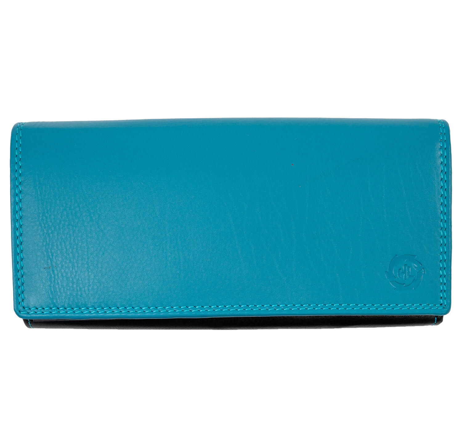 HL Dámska kožená peňaženka z pravej kože 20 x 10 cm - tyrkysová