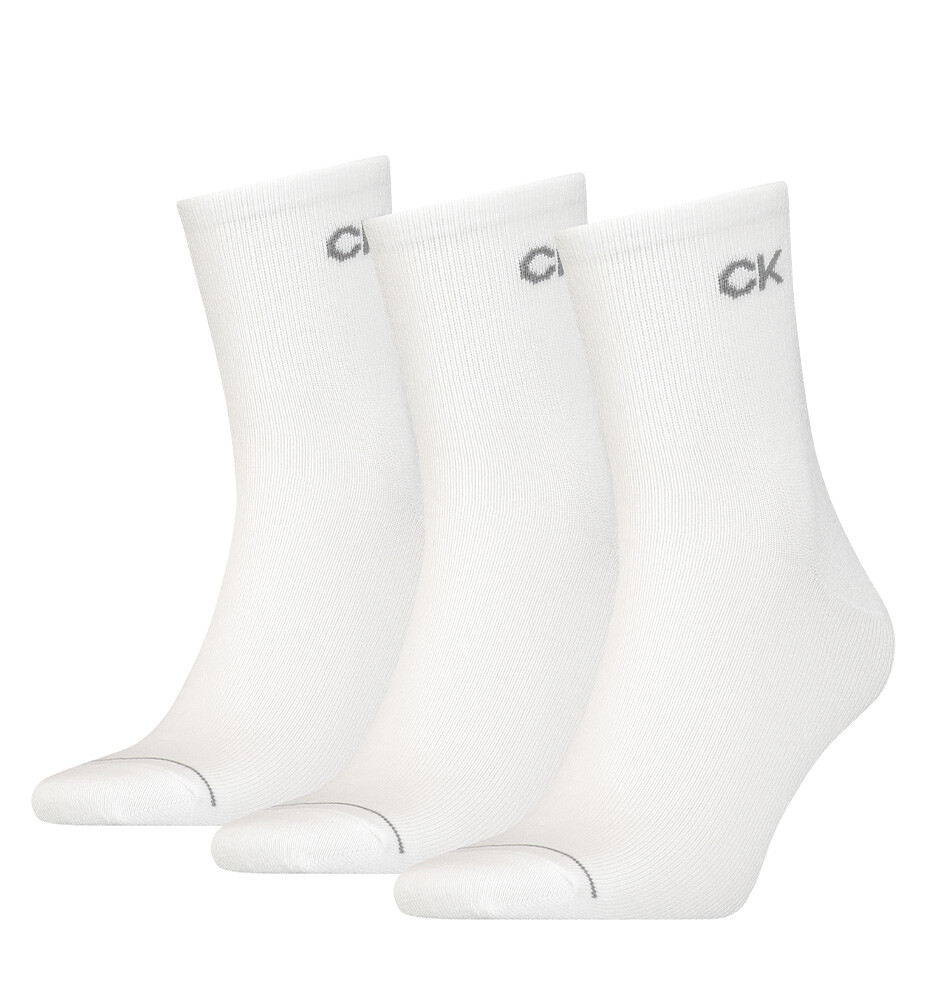 CALVIN KLEIN - 3PACK CK Nick biele quarter ponožky s logom
