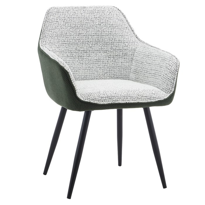 KONDELA Katriel dizajnové kreslo zelená / svetlosivý melír / čierna