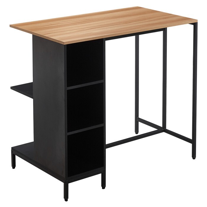 KONDELA Figo kuchynyský ostrovček čierna / dub