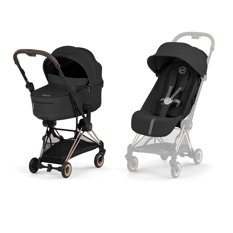 CYBEX Kombinovaný kočík Coya Comfort Sepia Black (Rosegold Frame) 2026 Platinum